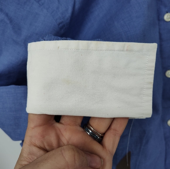 Lauren Ralph Lauren Blue and White Button Down Shirt Women's Size 4 - Picture 8 of 11
